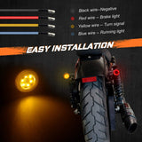 NTHREEAUTO Sequential Turn Signals Light LED Switchback Flowing Motorcycle Blinkers Universal Bullet Indicators Compatible with Harley Honda Kawasaki Yamaha Suzuki Off-road