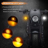 NTHREEAUTO Smoked Bullet Turn Signals LED Lights Panel Compatible with Harley Dyna Road Street Glide Road King Iron 883 Street Bob