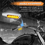 NTHREEAUTO Handlebar LED Turn Signals Mini Motorcycle Blinkers Front Running Light Universal Compatible with Harley Sportster Dyna Honda Shadow Kawasaki Vulcan Yamaha V-Star Road Star