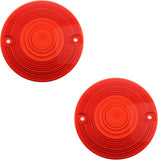 NTHREEAUTO 3 1/4 Inch Flat Turn Signal Lights Lens Covers Compatible with Harley Touring Electra Glide Road King Softail