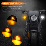 NTHREEAUTO LED Lights 2 Inch Bullet Style Turn Signal Front 1157 Pannel Compatible with Harley Dyna, Sportster