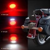 N3AUTO Smoked LED Rear lights for vehicles Rear Tail Light Motorcycle Taillights Brake Driving Compatible with Harley Dyna Road King Electra Glide Street Bob Touring