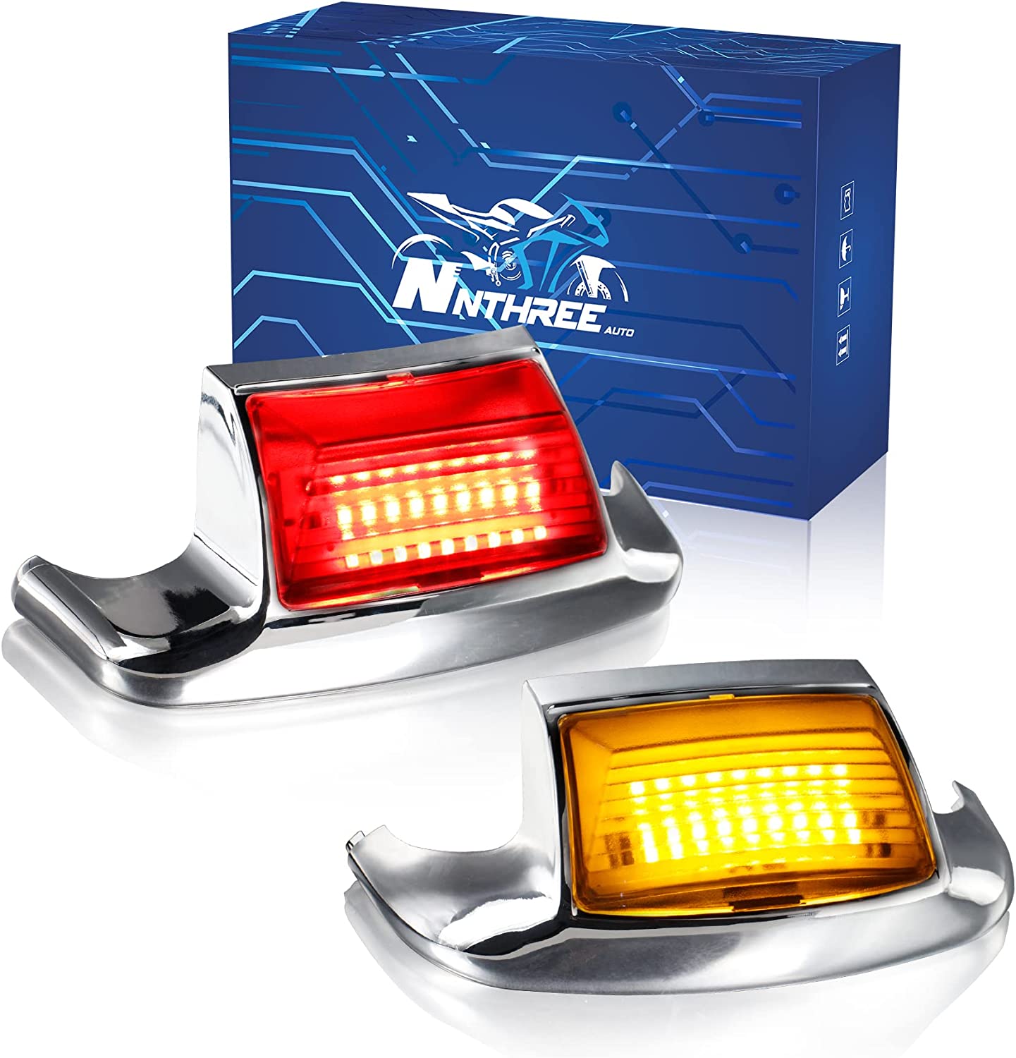 Red LED Rear Fender Tip Lights For Harley Touring / Softail 1980-2008 – HTTMT Pair