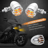 NTHREEAUTO Motorcycle Blinkers, Waterproof Aluminum Bullet LED Turn Signals, Universal Indicator Light Compatible with Harley Dyna, Honda, Yahama, Bobber,Suzuki and Kawasaki 12V Motorbikes