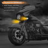 NTHREEAUTO Motorcycle Blinkers, Waterproof Aluminum Bullet LED Turn Signals, Universal Indicator Light Compatible with Harley Dyna, Honda, Yahama, Bobber,Suzuki and Kawasaki 12V Motorbikes