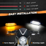 N3AUTO Lights for vehicles Handlebar LED  Mini Motorcycle Blinkers Front Running Light Universal Compatible with Harley Sportster Dyna Honda Shadow Kawasaki Vulcan Yamaha V-Star Road Star