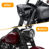 NTHREEAUTO Chrome Motorcycle Lights Frenched Ring Kit Compatible with Harley, 7" Headlight Trim Ring Decorate Visor + 4 1/2" Fog Light Trim Ring Decorate Visor(Chrome)