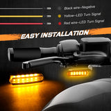 N3AUTO Lights for vehicles Handlebar LED  Mini Motorcycle Blinkers Front Running Light Universal Compatible with Harley Sportster Dyna Honda Shadow Kawasaki Vulcan Yamaha V-Star Road Star