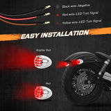 NTHREEAUTO Motorcycle Blinkers, Waterproof Aluminum Bullet LED Turn Signals, Universal Indicator Light Compatible with Harley Dyna, Honda, Yahama, Bobber,Suzuki and Kawasaki 12V Motorbikes