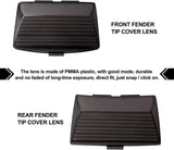 NTHREEAUTO Smoked Fender Tip Light Lenses Cover Mud Guards Lights Compatible with Harley FLHR FLHT FLSTC(Front & Rear)