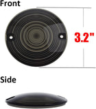 NTHREEAUTO 3 1/4 Inch Flat Turn Signal Lights Lens Covers Compatible with Harley Touring Electra Glide Road King Softail