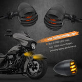 NTHREEAUTO Motorcycle Blinkers, Waterproof Aluminum Bullet LED Turn Signals, Universal Indicator Light Compatible with Harley Dyna, Honda, Yahama, Bobber,Suzuki and Kawasaki 12V Motorbikes