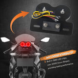 NTHREEAUTO LED Motorcycle Tail Light Integrated Brake Turn Signals License Plate Lights Universal Rear Taillight Compatible with Honda Kawasaki Yamaha Suzuki Bobber Cruiser Chopper Cafe Racer