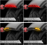 NTHREEAUTO Motorcycle Chopped Rear Fender Edge LED Brake Tail Light Integrated Turn Signals Compatible with Harley Sportster XL883N XL1200N XL1200V XL1200X