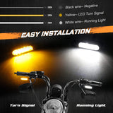 NTHREEAUTO Handlebar LED Turn Signals Mini Motorcycle Blinkers Front Running Light Universal Compatible with Harley Sportster Dyna Honda Shadow Kawasaki Vulcan Yamaha V-Star Road Star