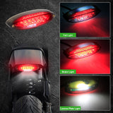 NTHREEAUTO ATV LED Brake Tail Lights Smoked Motorcycle Taillights with License Plate Light Universal Compatible with Harley, Honda, Kawasaki KFX 400, Yamaha, Suzuki