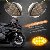 NTHREEAUTO 2Pcs Amber Flush Mount LED Turn Signal Lights Compatible with Honda CBR600RR CBR1000RR CBR 600 F4 CBR900 CBR919 CBR929 CBR 600 F4i- Universal 12V Motorcycle Indicators