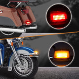 NTHREEAUTO 2PCS Front Rear Smoked Fender Light LED Fender Tip Tail Lights Compatible with Harley Road King Electra Glide Ultra Classic Heritage Softail Touring FLHR FLSTC FLHTC FLHTCU (Smoke Lens)