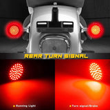 NTHREEAUTO 1157 LED Front Rear Turn Signals Brake Light with Smoked Lens Cover, 2 Inch Bullet Turn Signal Lights Kit Compatible with Harley Sportster Dyna Softail Road Glide Street Glide