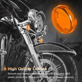 NTHREEAUTO Bullet Turn Signal Light Lens Cover Compatible with Harley Sportster Street Glide Road King Softail, Qty 4