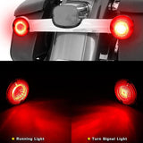 NTHREEAUTO 3 1/4 inch 1157 Front Rear Flat LED Turn Signals Switchback Tail Lights Running Light Compatible with Harley Road King Electra Glide Heritage Softail Touring