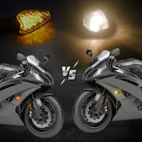 NTHREEAUTO Smoked Flush Mount Turn Signal Blinker Light Compatible with Honda CBR600RR CBR1000RR Suzuki GSXR 600 750 Kawasaki Ninja 300 400 Yamaha YZF R6 R1 Universal for 12V Motorbike