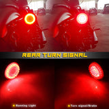 NTHREEAUTO Front Rear LED Turn Signals, 2Inch Bullet Rear Brake Light with Smoked Lens Cover Compatible with Harley Sportster Street Glide Road King Softail Driving Lights 2020