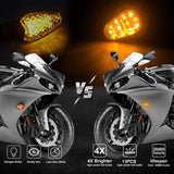 NTHREEAUTO Smoked Flush Mount Turn Signal LED Indicator Light Compatible with Yamaha YZF R1 R6 R6S, 12V Universal Motorcycle