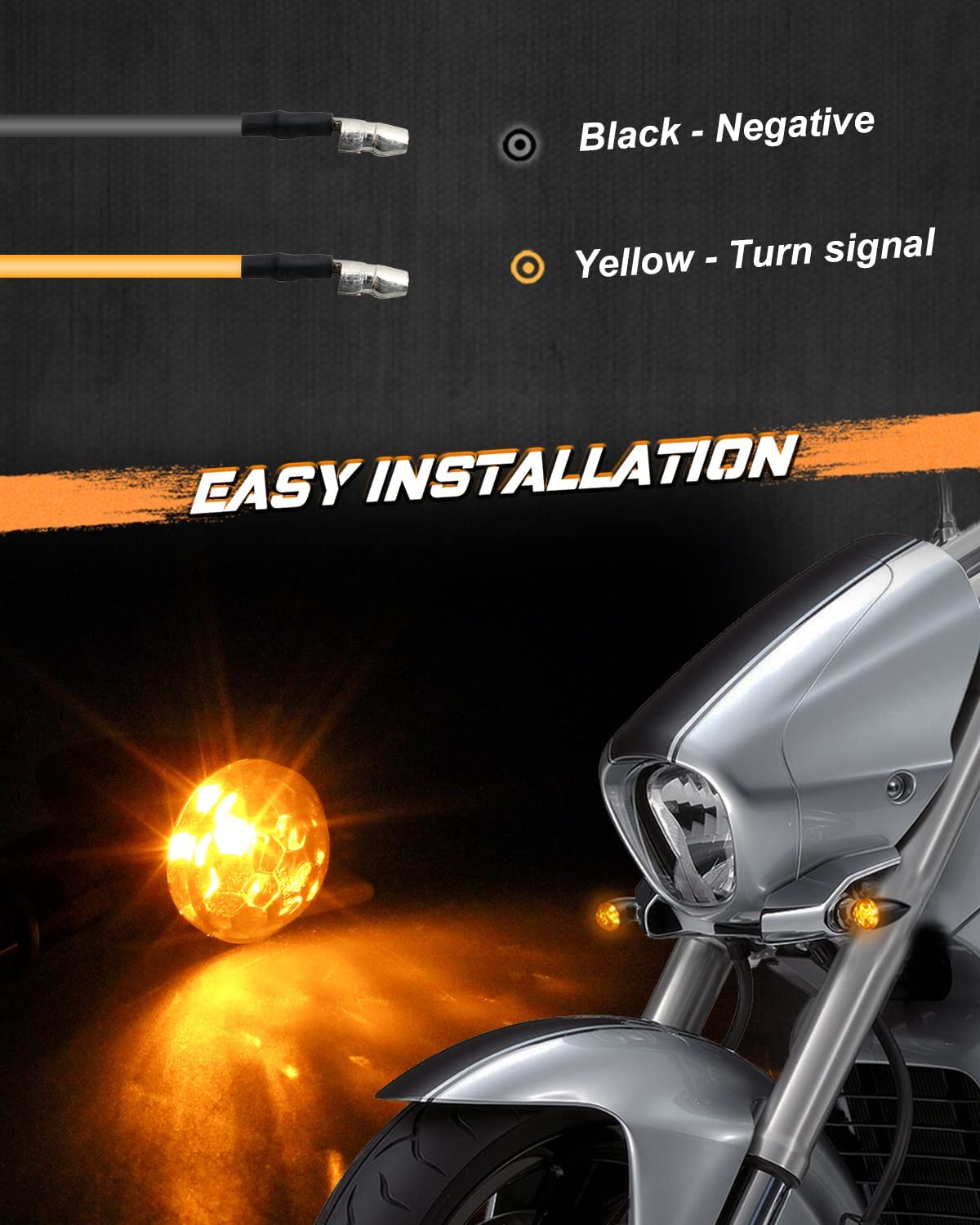 1 Pairs Motorcycle Universal Mini LED Bullet Style Turn Signal Lamp Light Stop Brake Running Fit For Harley Honda Kawasaki Yamaha Suzuki (Chrome&smoke