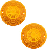 NTHREEAUTO 3 1/4 Inch Flat Turn Signal Lights Lens Covers Compatible with Harley Touring Electra Glide Road King Softail