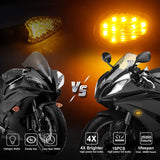 NTHREEAUTO Smoked Flush Mount LED Turn Signal Light Compatible with Yamaha YZF R1 R6 R6S, 12V Universal Motorcycle Indicators