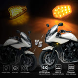 NTHREEAUTO 2Pcs Amber Flush Mount LED Turn Signal Lights Compatible with Suzuki GSXR 600 750 1000, SV 650/650 S 1000/1000 S, Bandit - Universal 12V Motorcycle Indicators